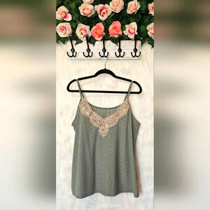 Shein Gold Applique Boho Knit Camisole NWOT